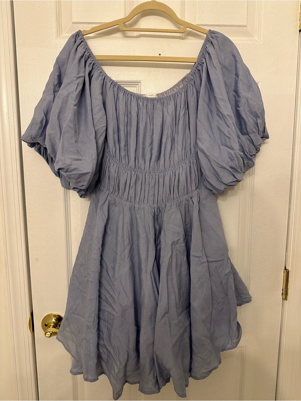 Altar'd State Lavender Puff Sleeve Midi Dress